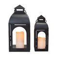 Smart Solar Smart Living 15 in. One Mantle Metal Dome LED Candle Lantern Black, 2PK 84149-LC2